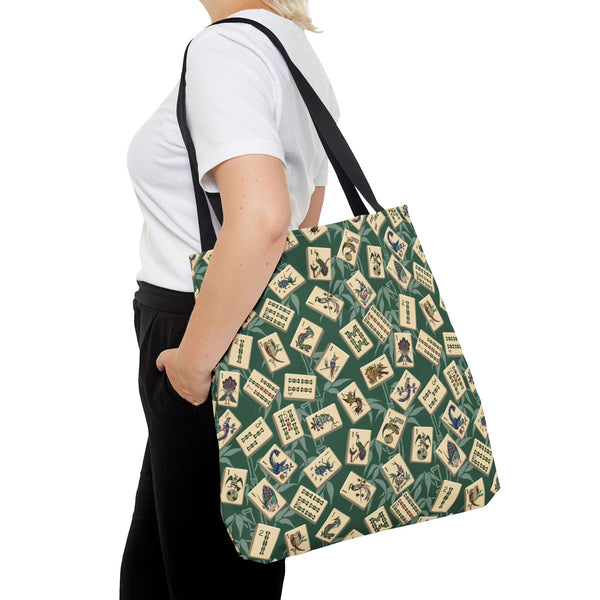 Bird Bamboo Tote Bag on Green