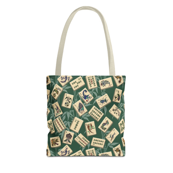 Bird Bamboo Tote Bag on Green