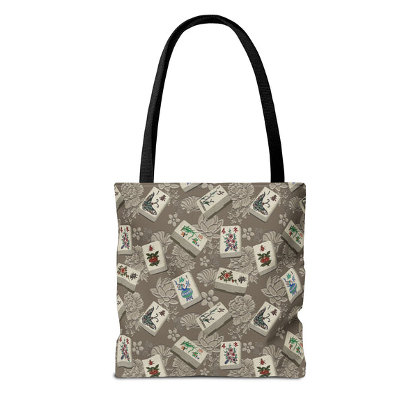 Bone and Bamboo Flower Mahjong Tiles Tote Bag
