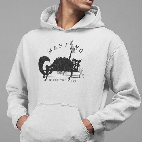 Mahjong is for the Birds Black Fluffy Cat