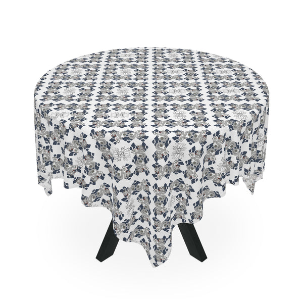 Blowing Dragons Mahjong Tablecloth on White