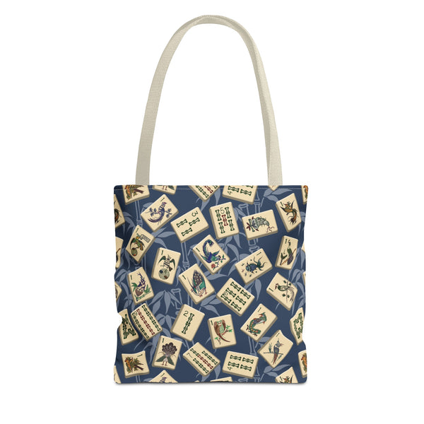 Bird Bamboo Tote Bag on Blue