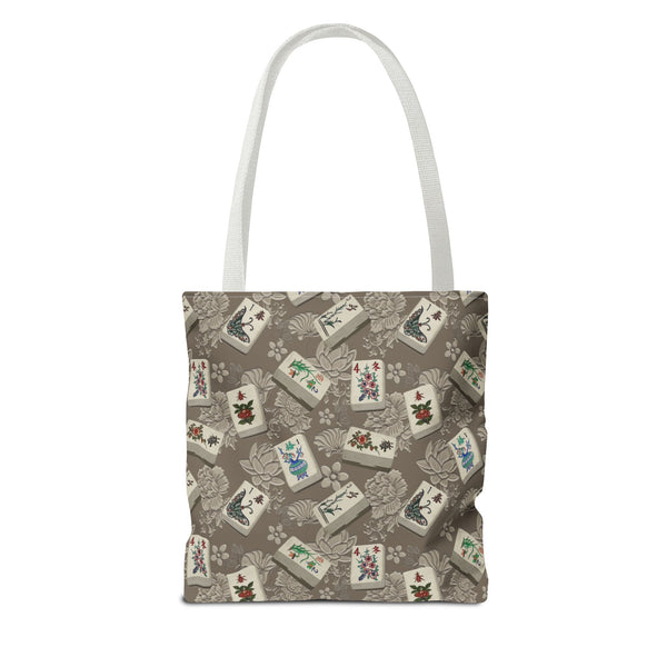 Bone and Bamboo Flower Mahjong Tiles Tote Bag