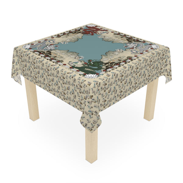 Mock Mah Jongg Mat Tablecloth on Beige