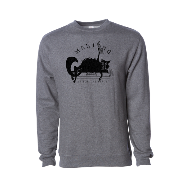 Mahjong is for the Birds Black Fluffy Cat