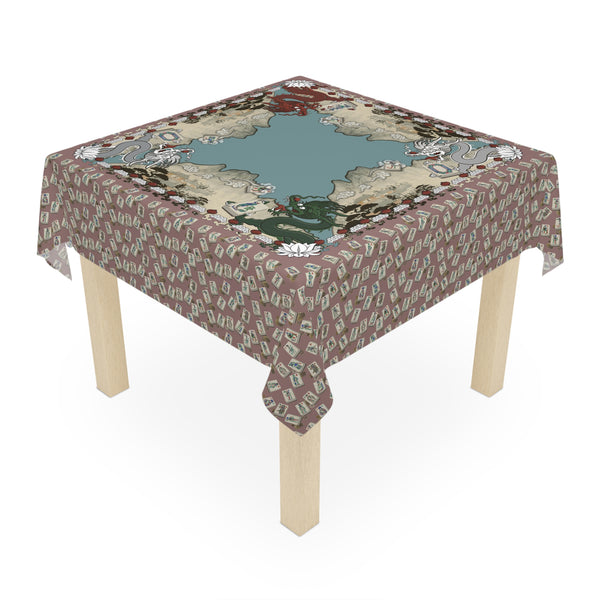 Mock Mah Jongg Mat Tablecloth on Plum