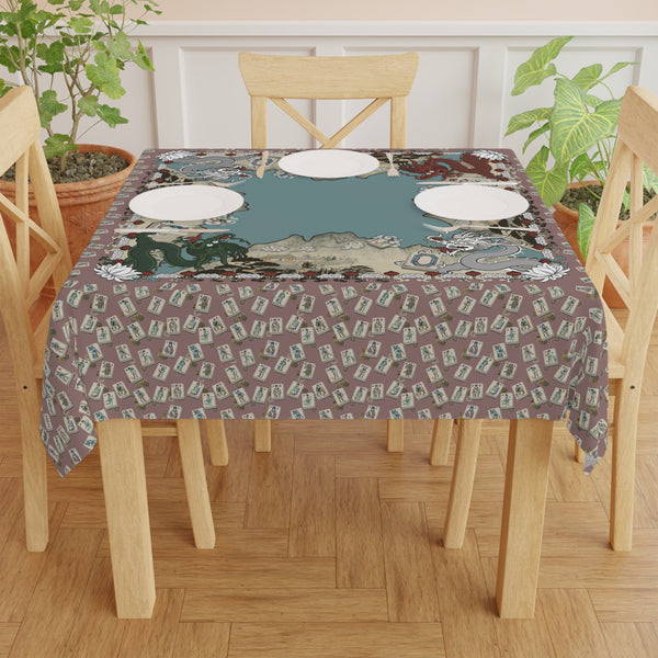 Mock Mah Jongg Mat Tablecloth on Plum