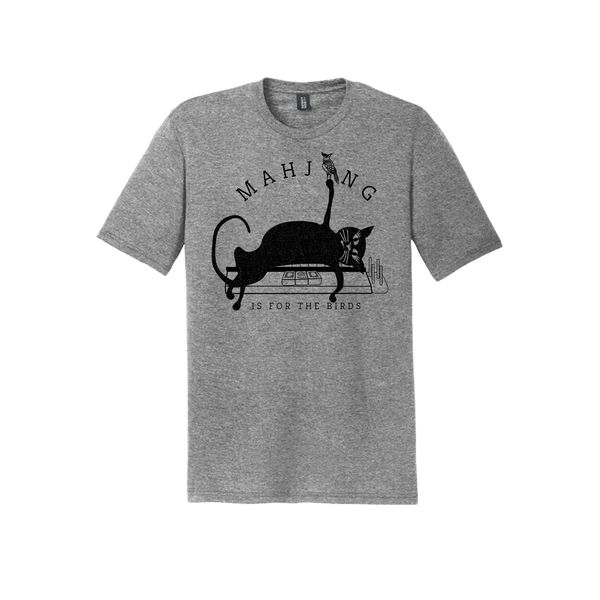 "Mahjong is for the Birds" Black Skinny Cat