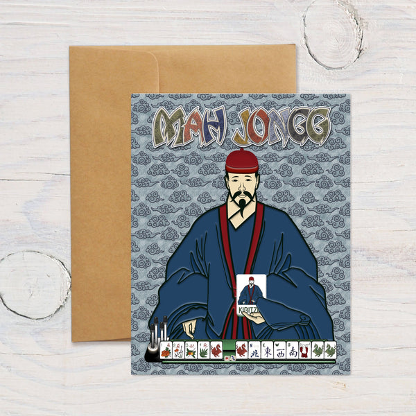 Blue Joker Greeting Card