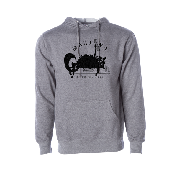 Mahjong is for the Birds Black Fluffy Cat