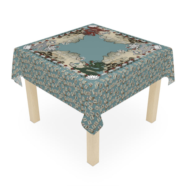Mock Mah Jongg Mat Tablecloth on Blue