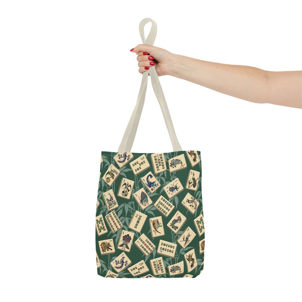 Bird Bamboo Tote Bag on Green