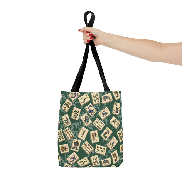 Bird Bamboo Tote Bag on Green