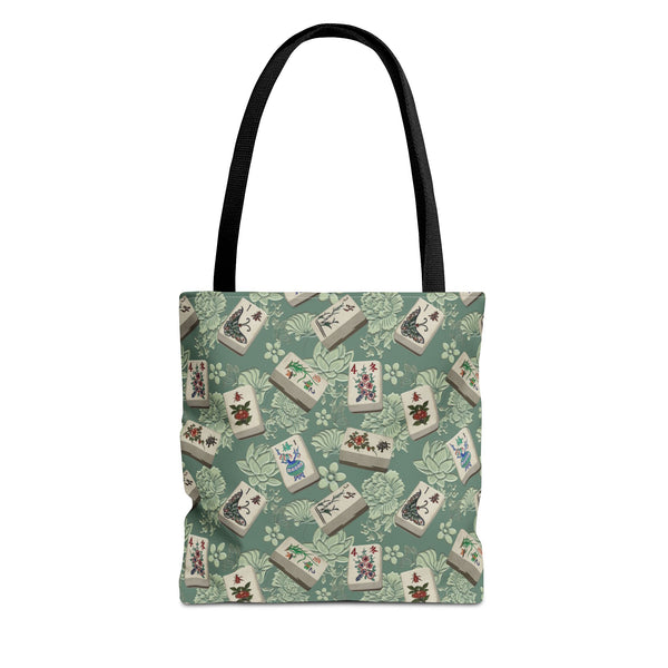 Bone and Bamboo Flower Mahjong Tiles on Green