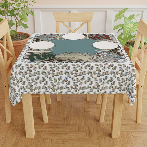 Mock Mah Jongg Mat Tablecloth on White