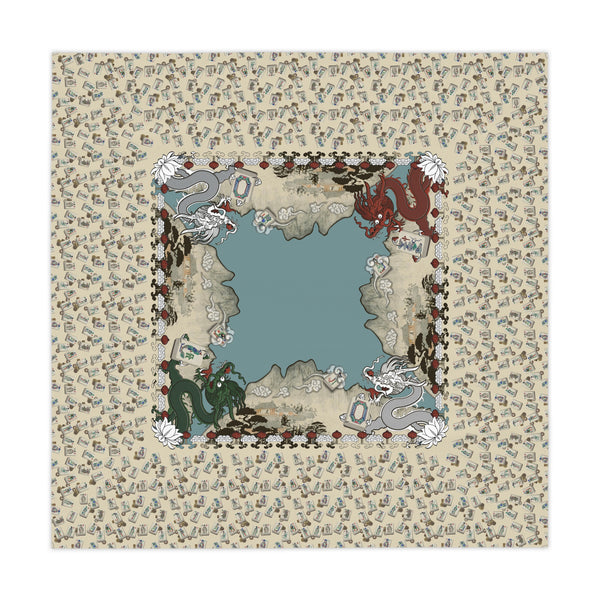 Mock Mah Jongg Mat Tablecloth on Beige