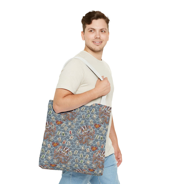 Retro Dragon with Fire Tote Bag