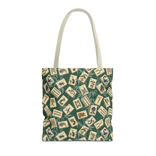 Bird Bamboo Tote Bag on Green