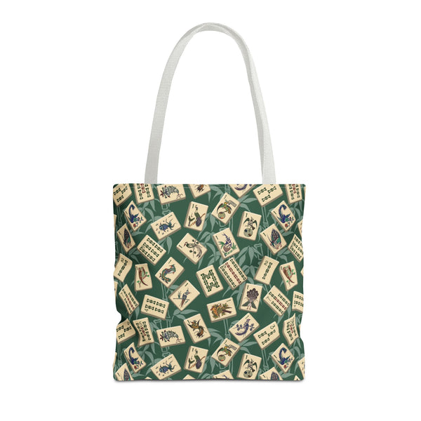Bird Bamboo Tote Bag on Green