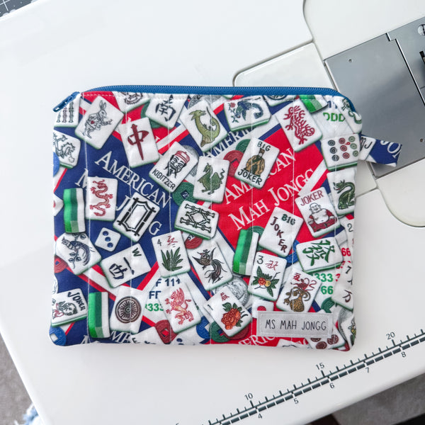 American Mah Jongg Quilted Zippered Pouch