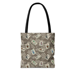 Bone and Bamboo Flower Mahjong Tiles Tote Bag