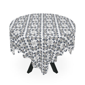Blowing Dragons Mahjong Tablecloth on White