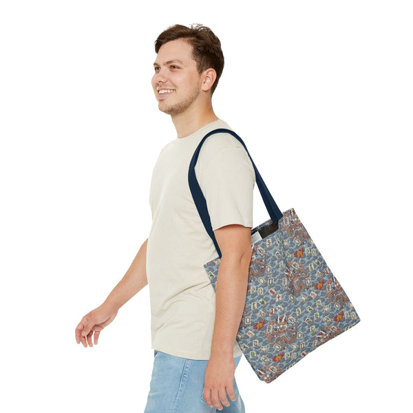 Retro Dragon with Fire Tote Bag