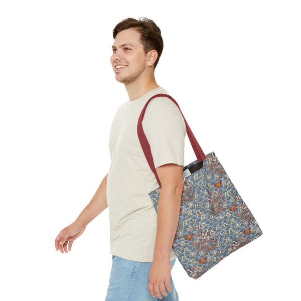 Retro Dragon with Fire Tote Bag