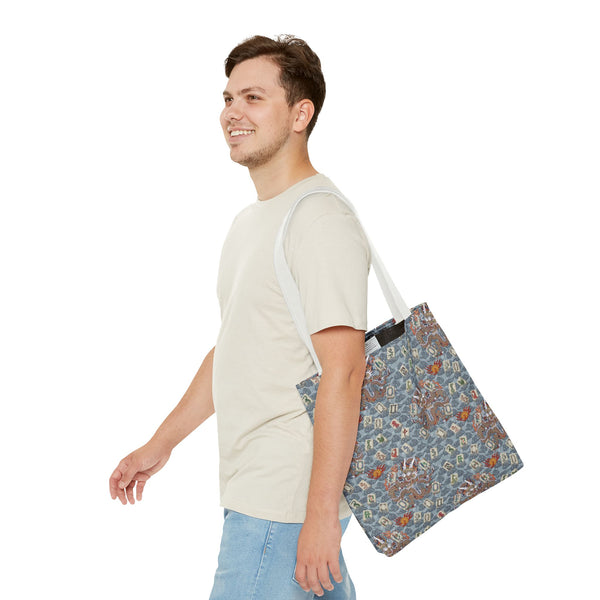 Retro Dragon with Fire Tote Bag
