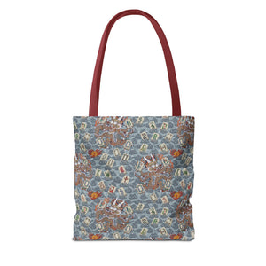 Retro Dragon with Fire Tote Bag