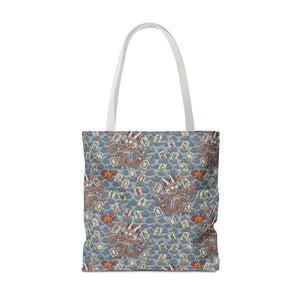 Retro Dragon with Fire Tote Bag