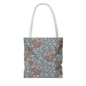 Retro Dragon with Fire Tote Bag