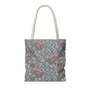 Retro Dragon with Fire Tote Bag
