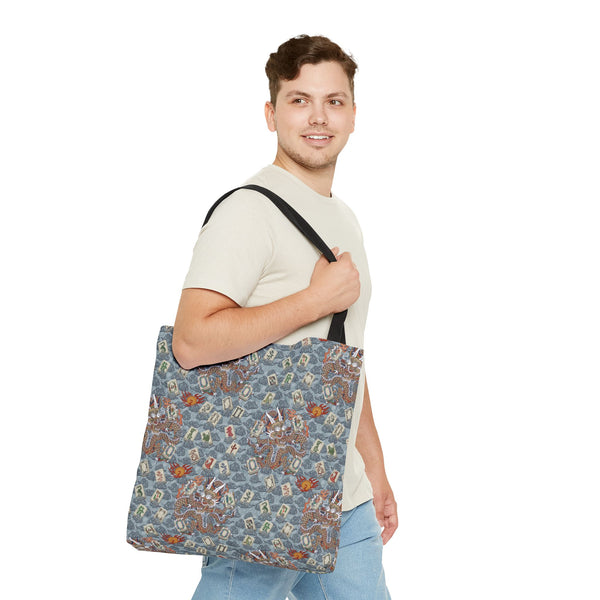 Retro Dragon with Fire Tote Bag