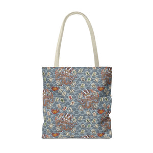 Retro Dragon with Fire Tote Bag