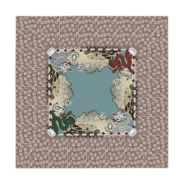 Mock Mah Jongg Mat Tablecloth on Plum