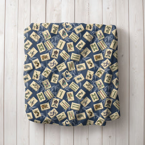 Bird Bamboo Blanket on Blue