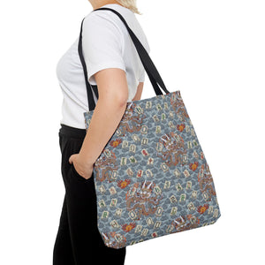 Retro Dragon with Fire Tote Bag