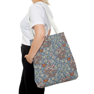 Retro Dragon with Fire Tote Bag