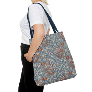 Retro Dragon with Fire Tote Bag