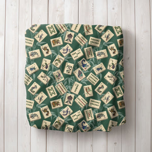 Bird Bamboo Blanket on Green