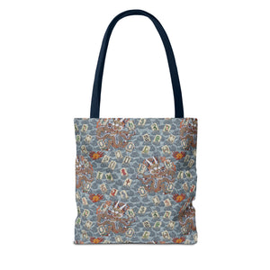 Retro Dragon with Fire Tote Bag