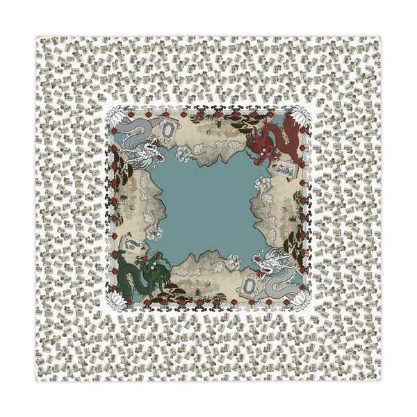 Mock Mah Jongg Mat Tablecloth on White