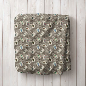 Bone and Bamboo Mahjong Flowers Blanket