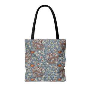 Retro Dragon with Fire Tote Bag