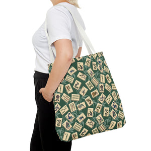 Bird Bamboo Tote Bag on Green