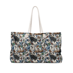 Tote bag with animal pattern on a white background back view