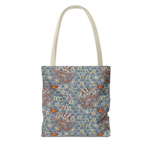 Retro Dragon with Fire Tote Bag