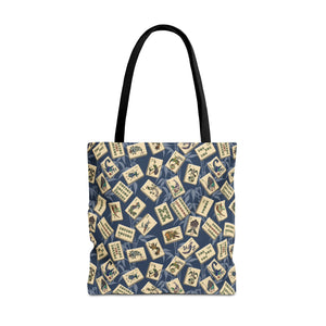 Bird Bamboo Tote Bag on Blue