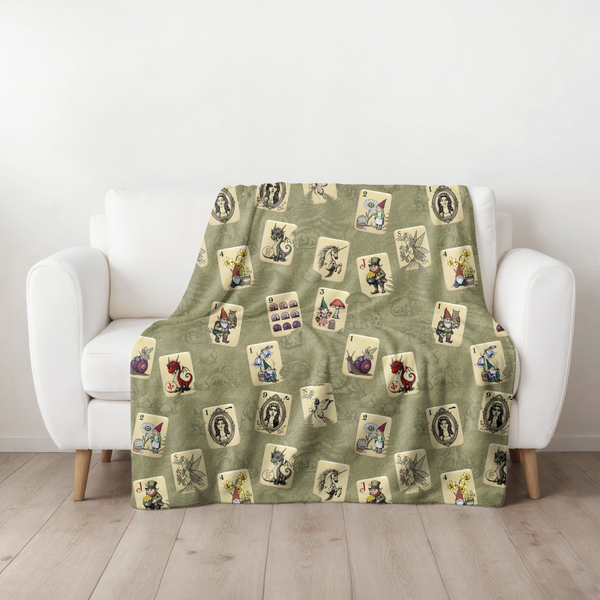 Fairytale Mah Jongg Blanket on Green